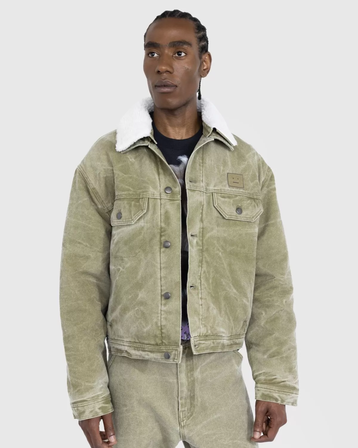 Canvas-Gepolsterte Jacke Khaki Beige>Acne Studios Clearance