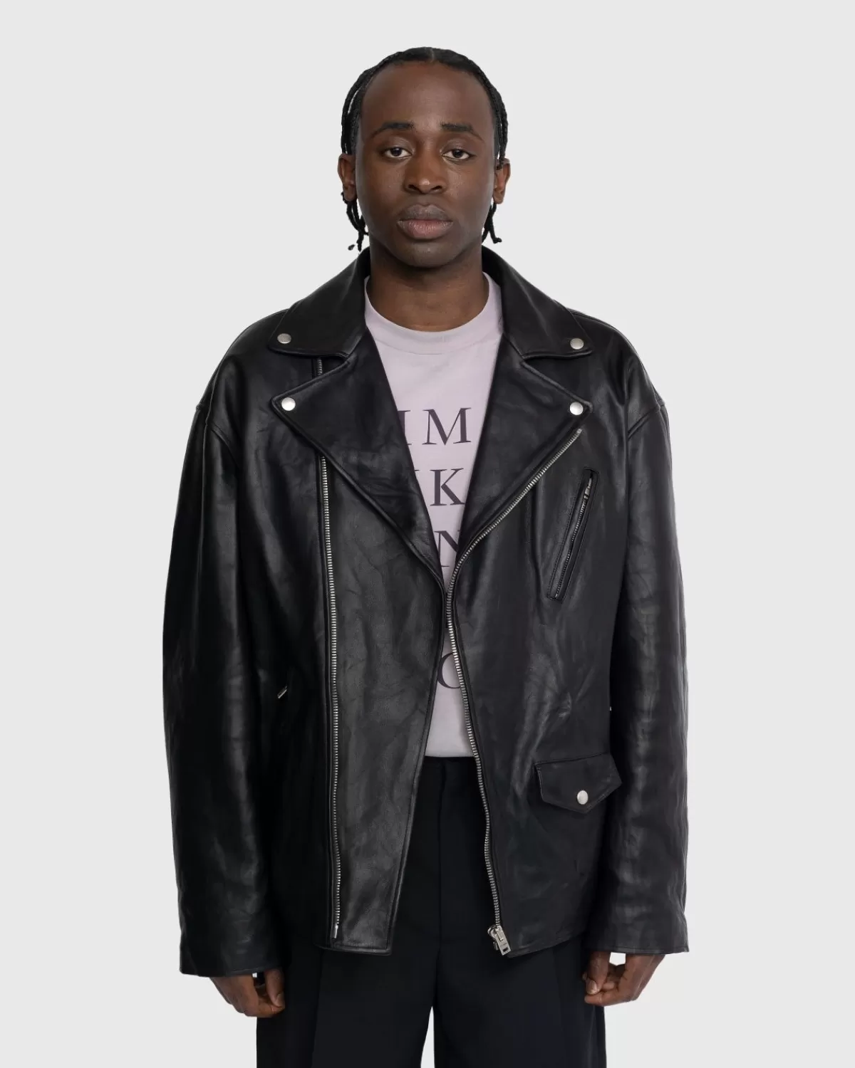 Distressed Lederjacke Schwarz>Acne Studios Outlet