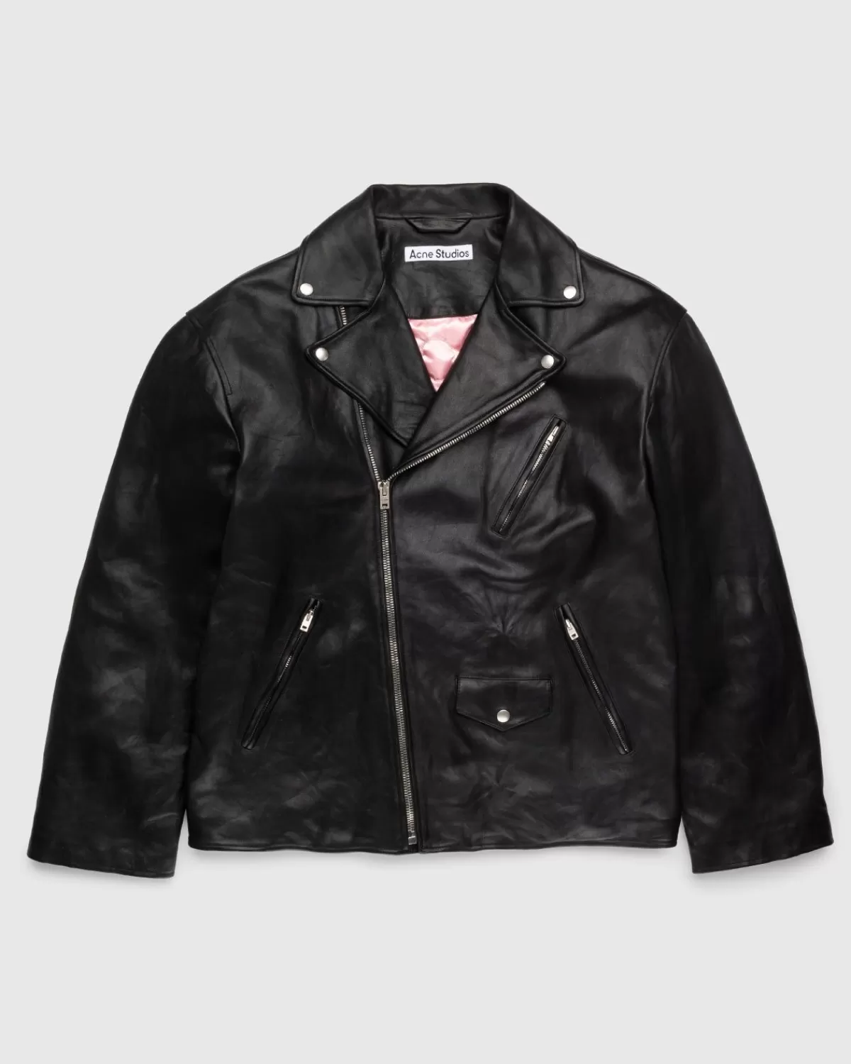 Distressed Lederjacke Schwarz>Acne Studios Outlet