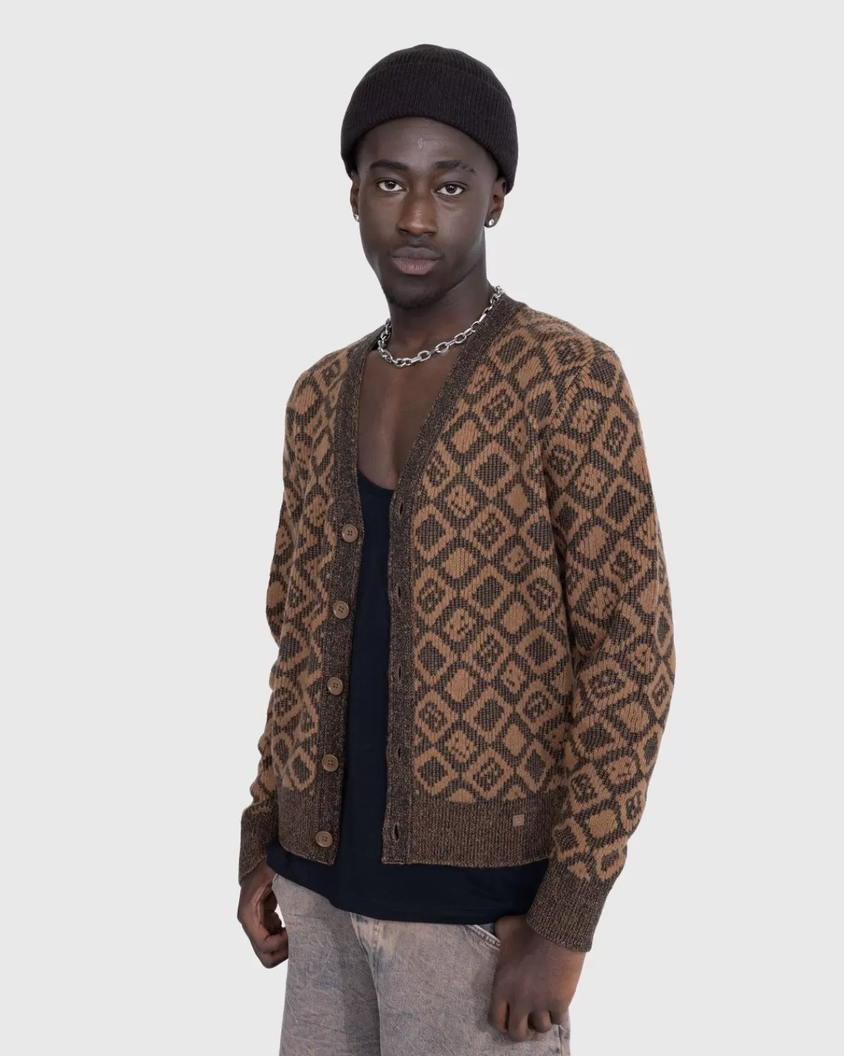 Face Tiles Cardigan Toffee Brown>Acne Studios Sale