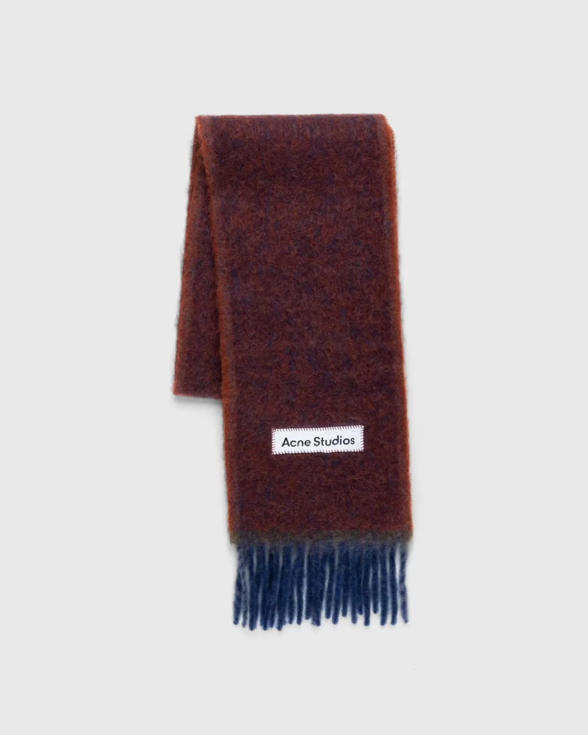 Männer Acne Studios Fransenschal Aus Mohairwolle Braun