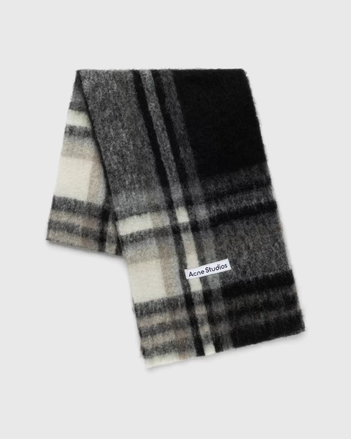 Männer Acne Studios Karierter Mohair-Schal Grau