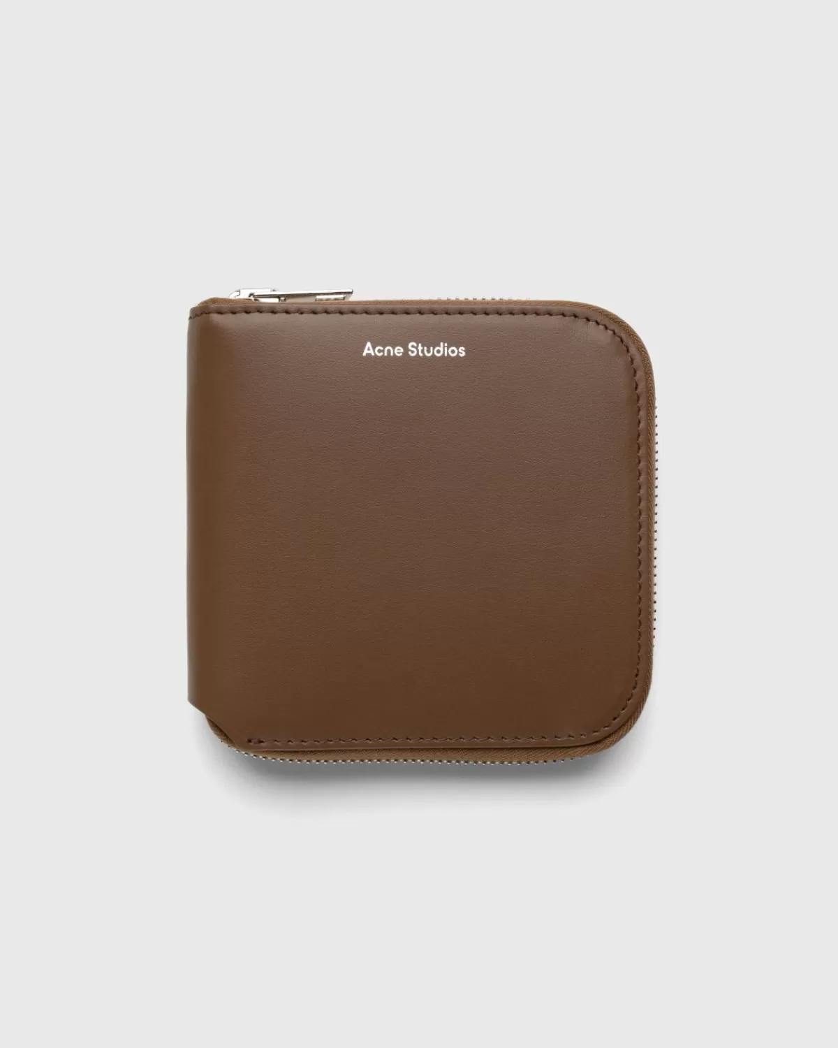 Männer Acne Studios Leder-Geldborse Mit Reisverschluss, Braun