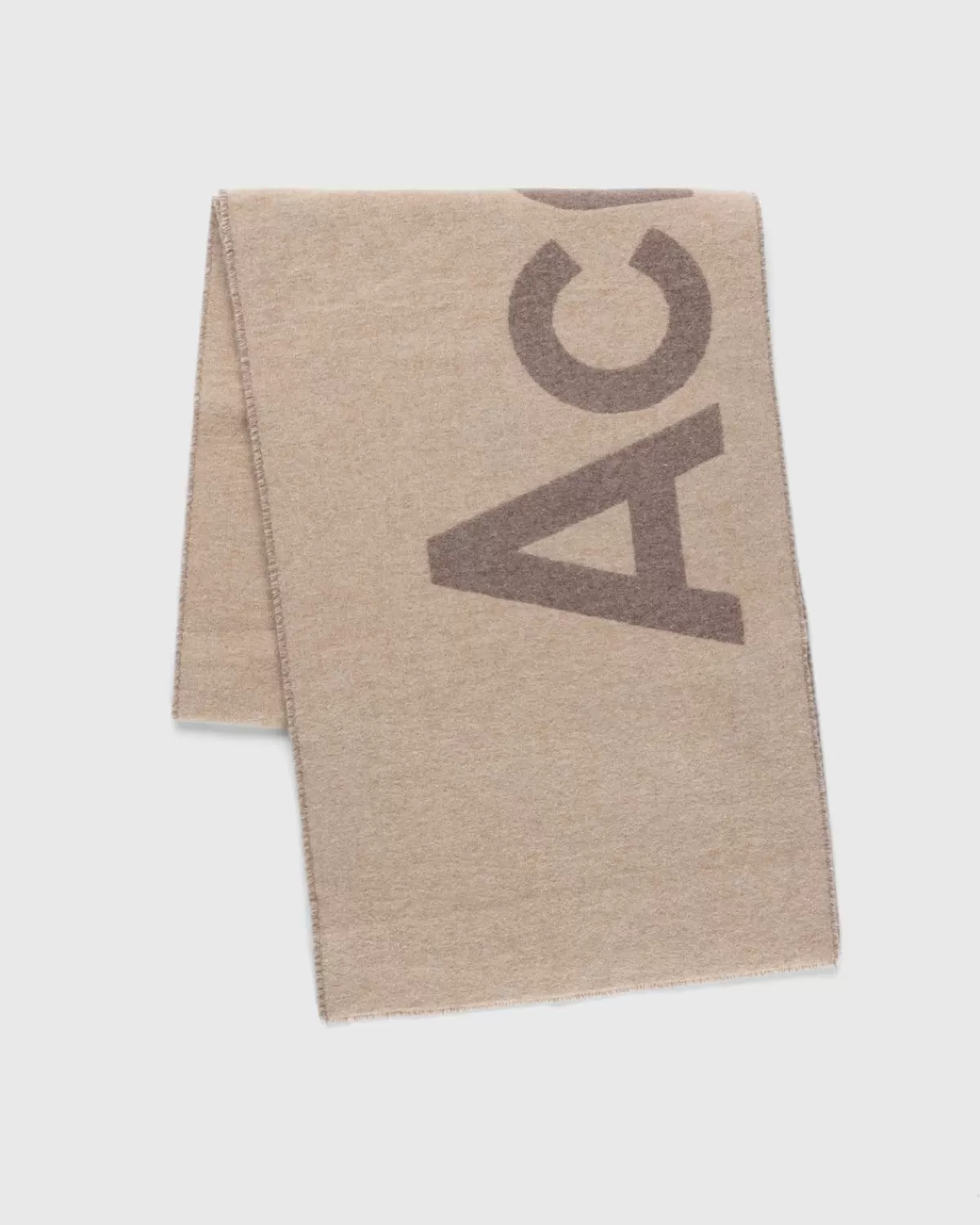 Männer Acne Studios Logo-Jacquard-Schal Kamelbraun