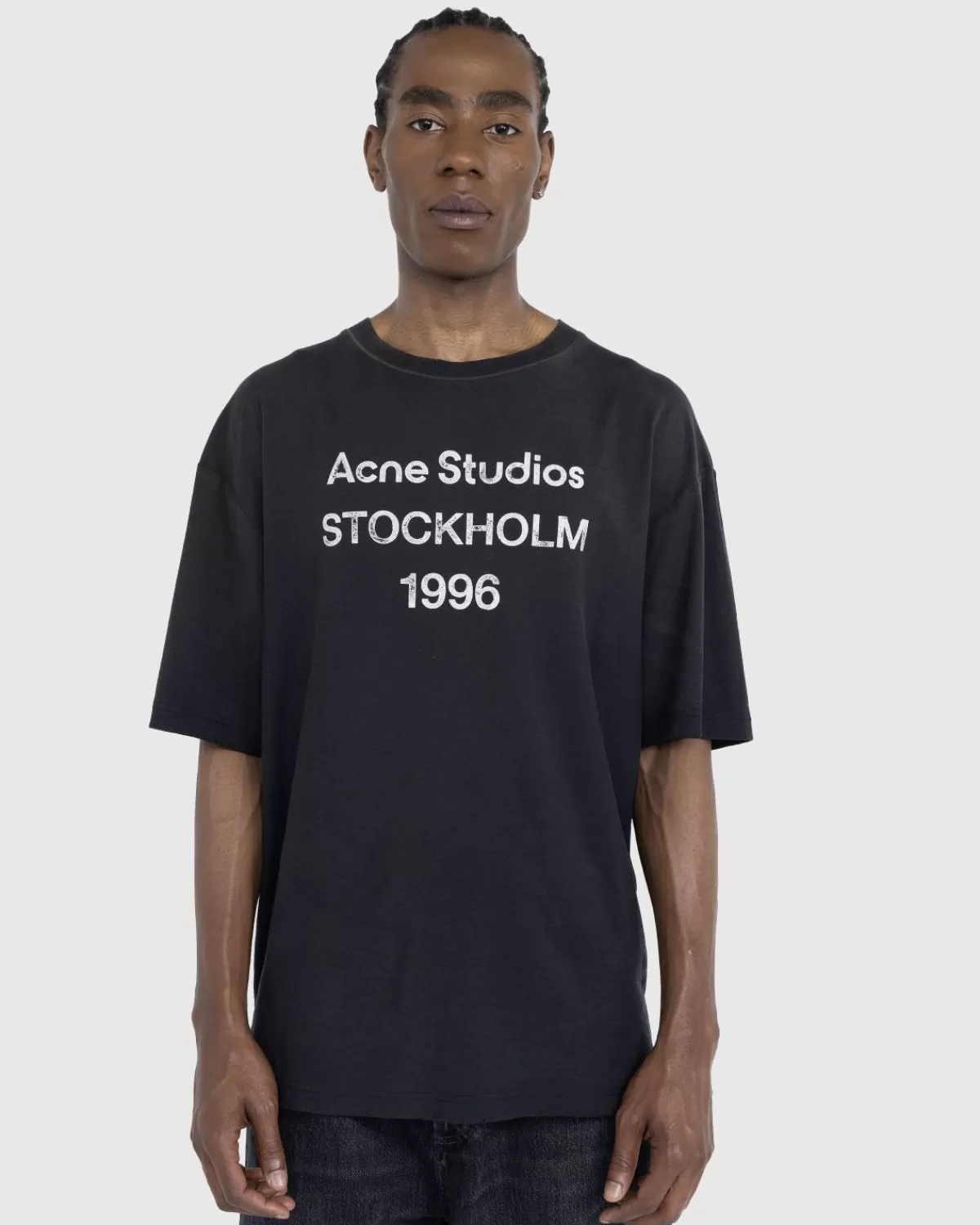 Männer Acne Studios Logo-T-Shirt Schwarz