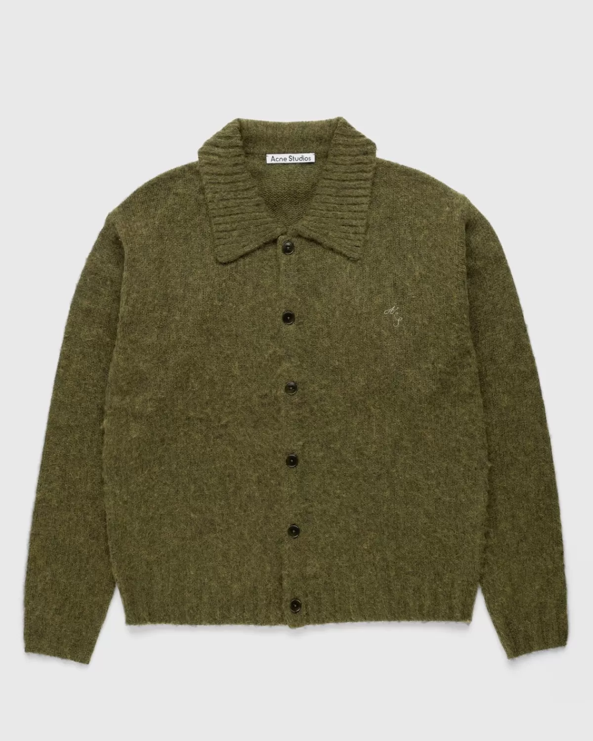 Polo-Woll-Cardigan Dunkeloliv>Acne Studios Best