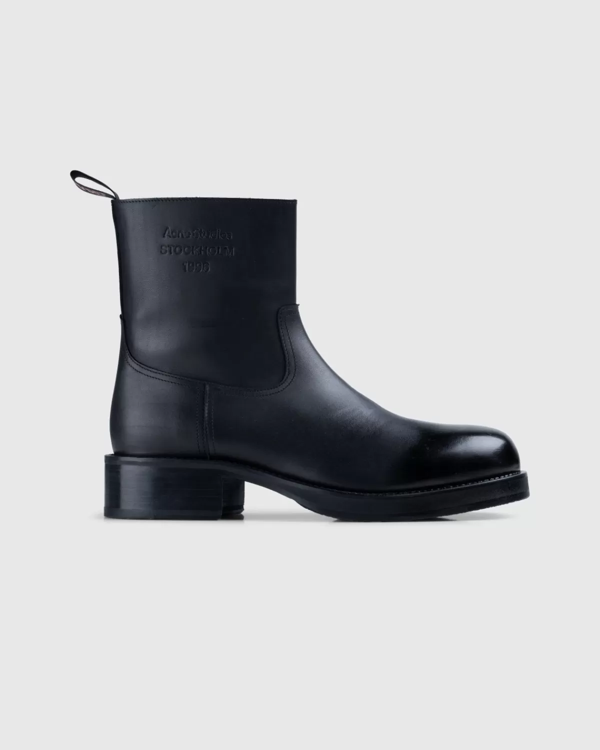 Männer Acne Studios Stiefeletten Aus Gespruhtem Leder Schwarz