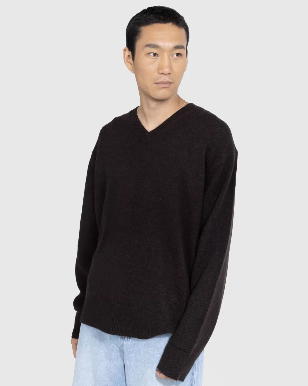 Wollpullover Mit V-Ausschnitt Braun>Acne Studios Best