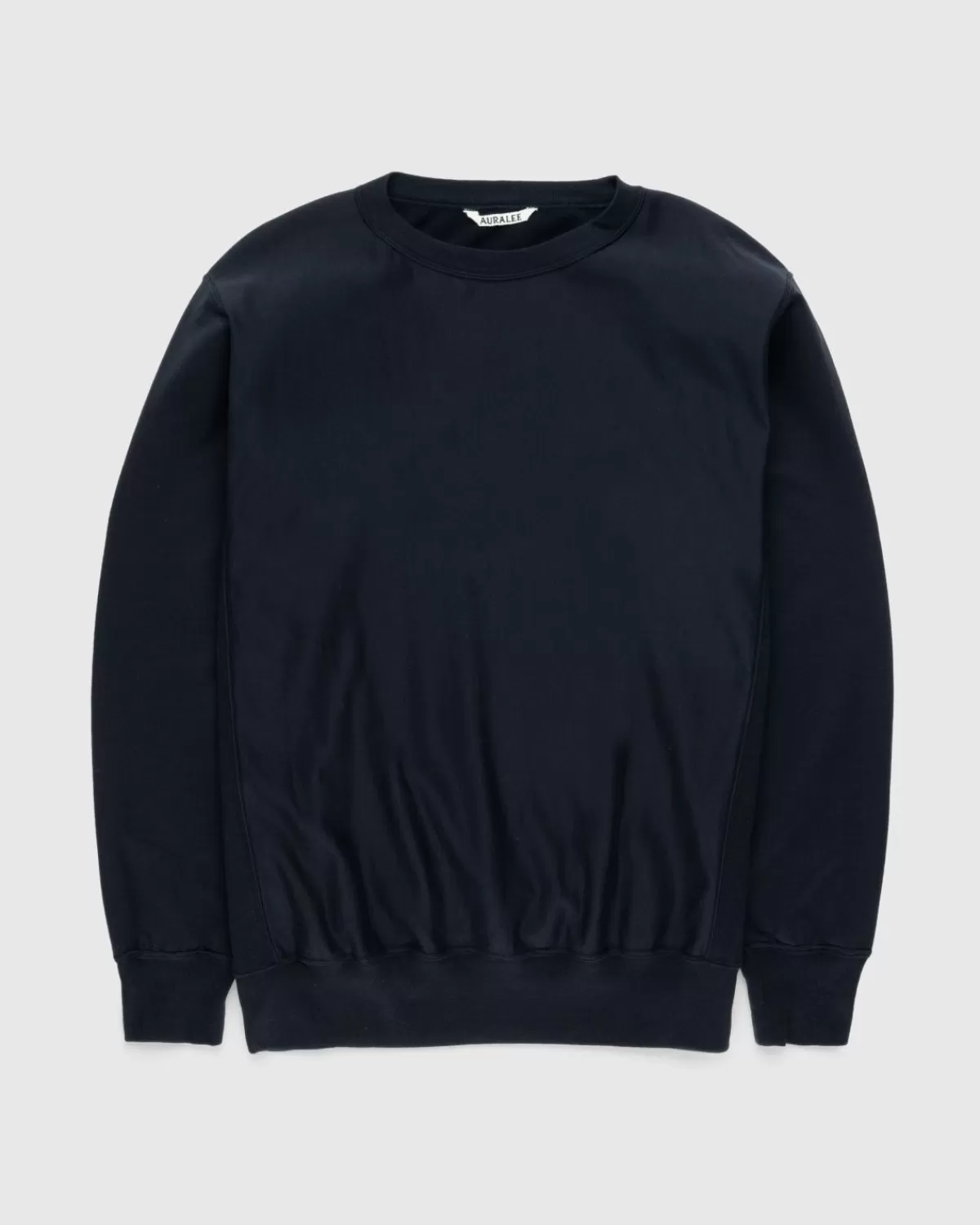 Männer Auralee Elastischer High-Gauge-Sweatpullover Tintenschwarz