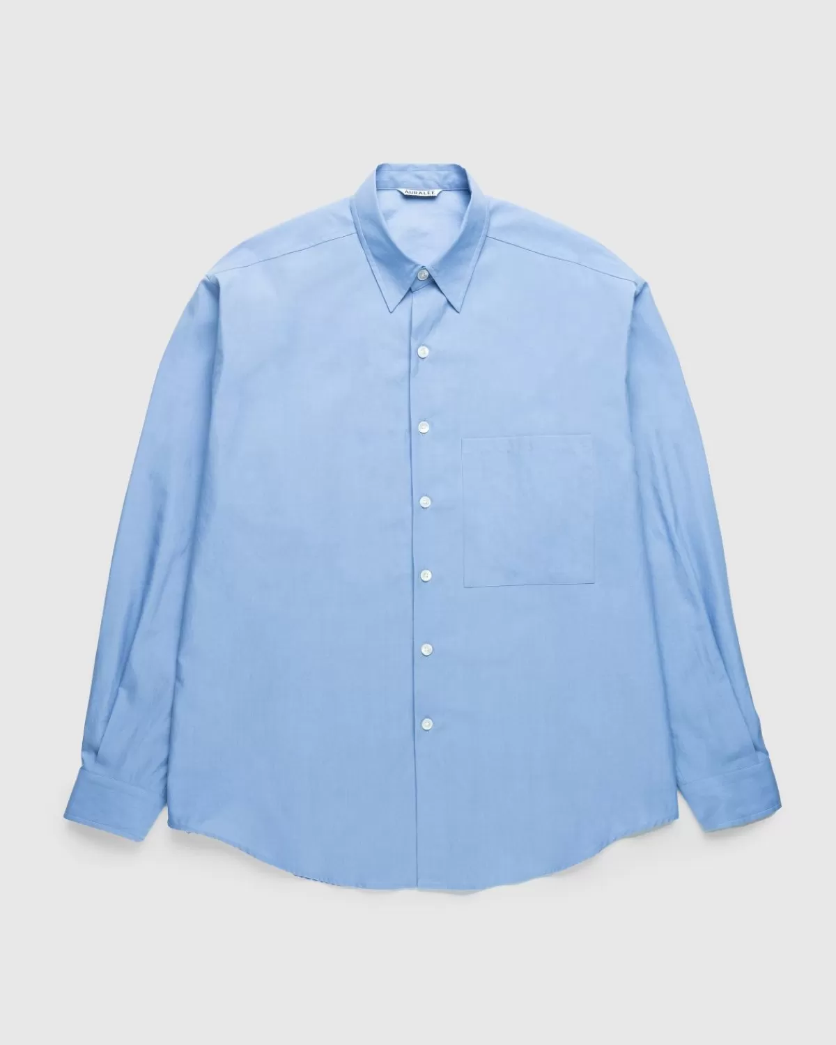 Washed Finks Twill Big Shirt Blau>Auralee Shop