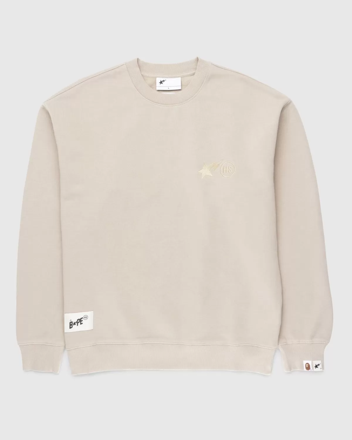 X Highsnobiety Heavy Washed Crewneck Beige>BAPE Cheap