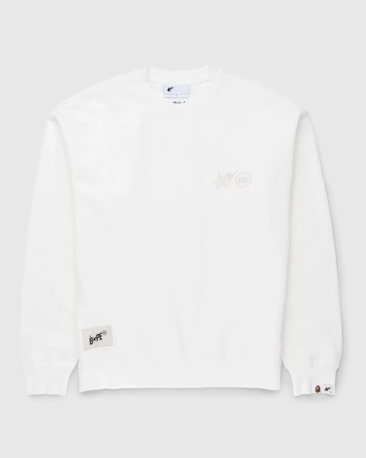 X Highsnobiety Heavy Washed Crewneck Ivory>BAPE Sale