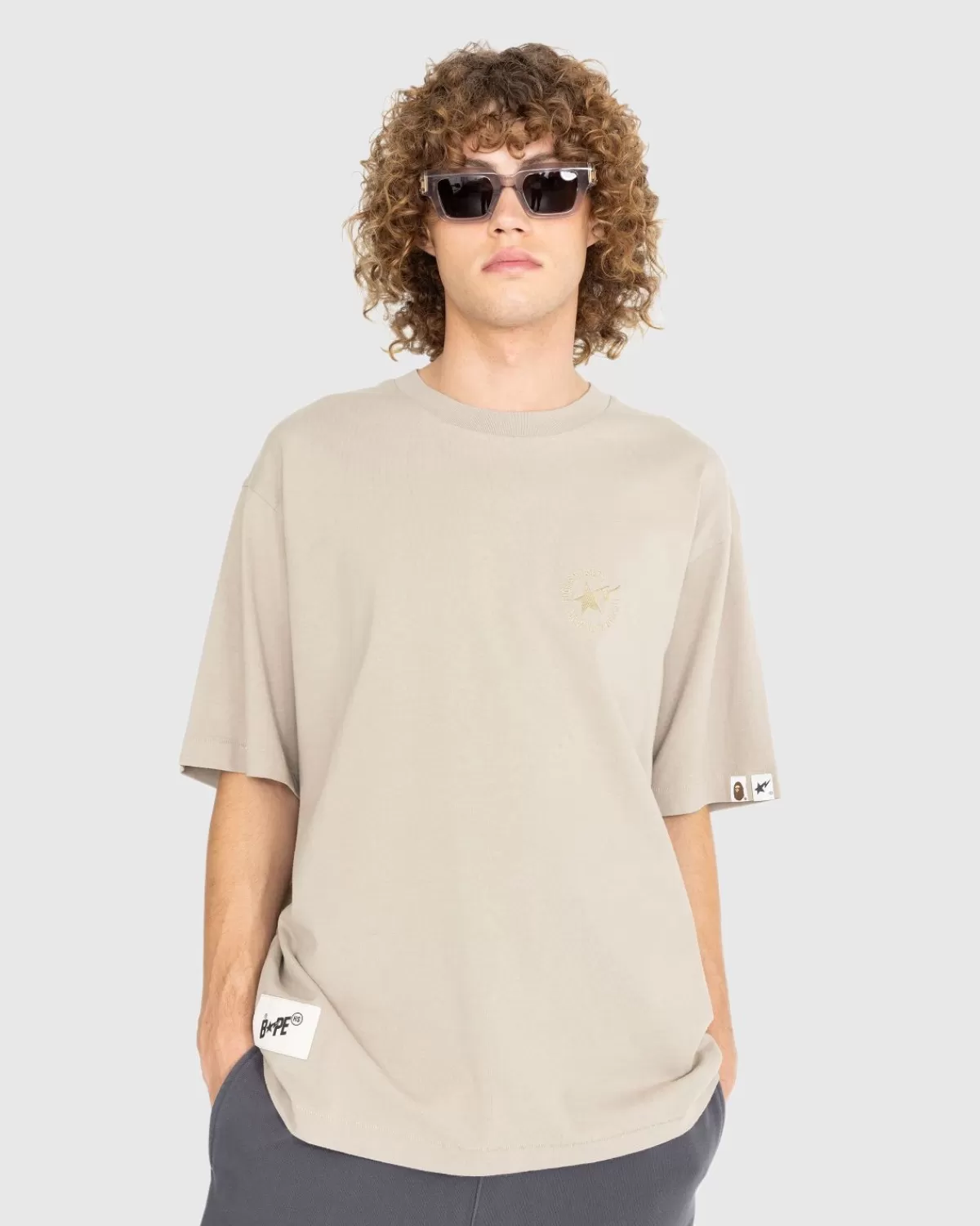 Männer BAPE X Highsnobiety Heavy Washed T-Shirt Beige