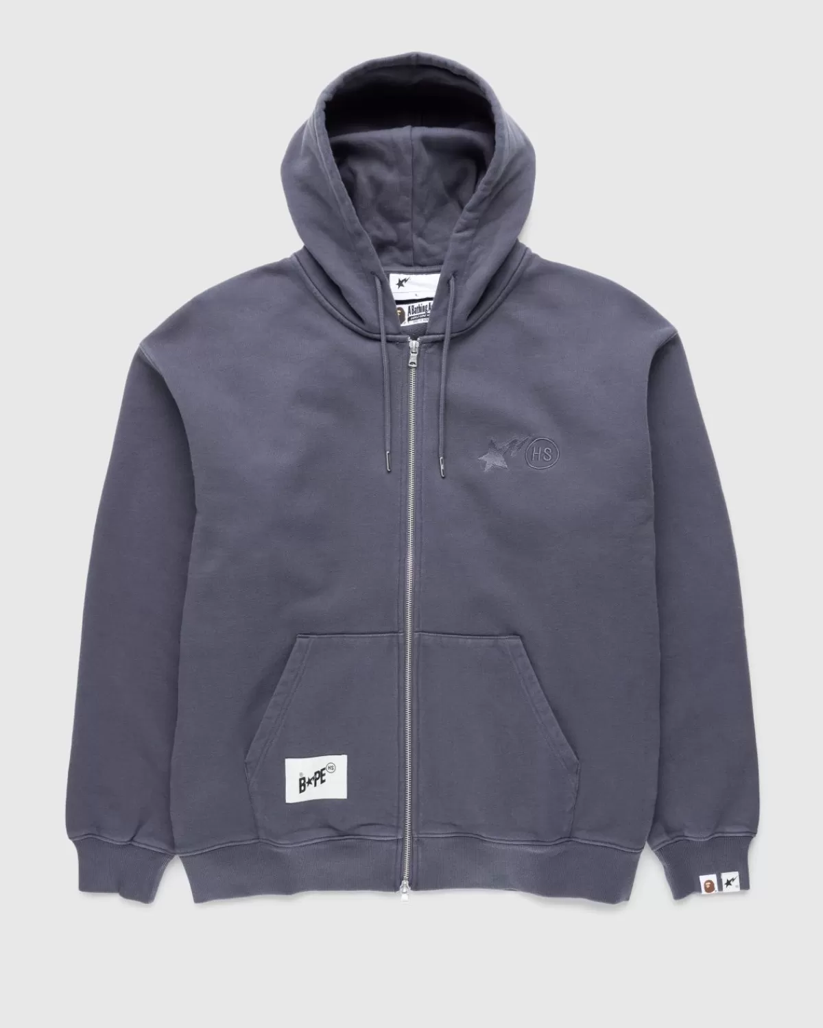 X Highsnobiety Heavy Washed Zip Hoodie Anthrazit>BAPE Hot