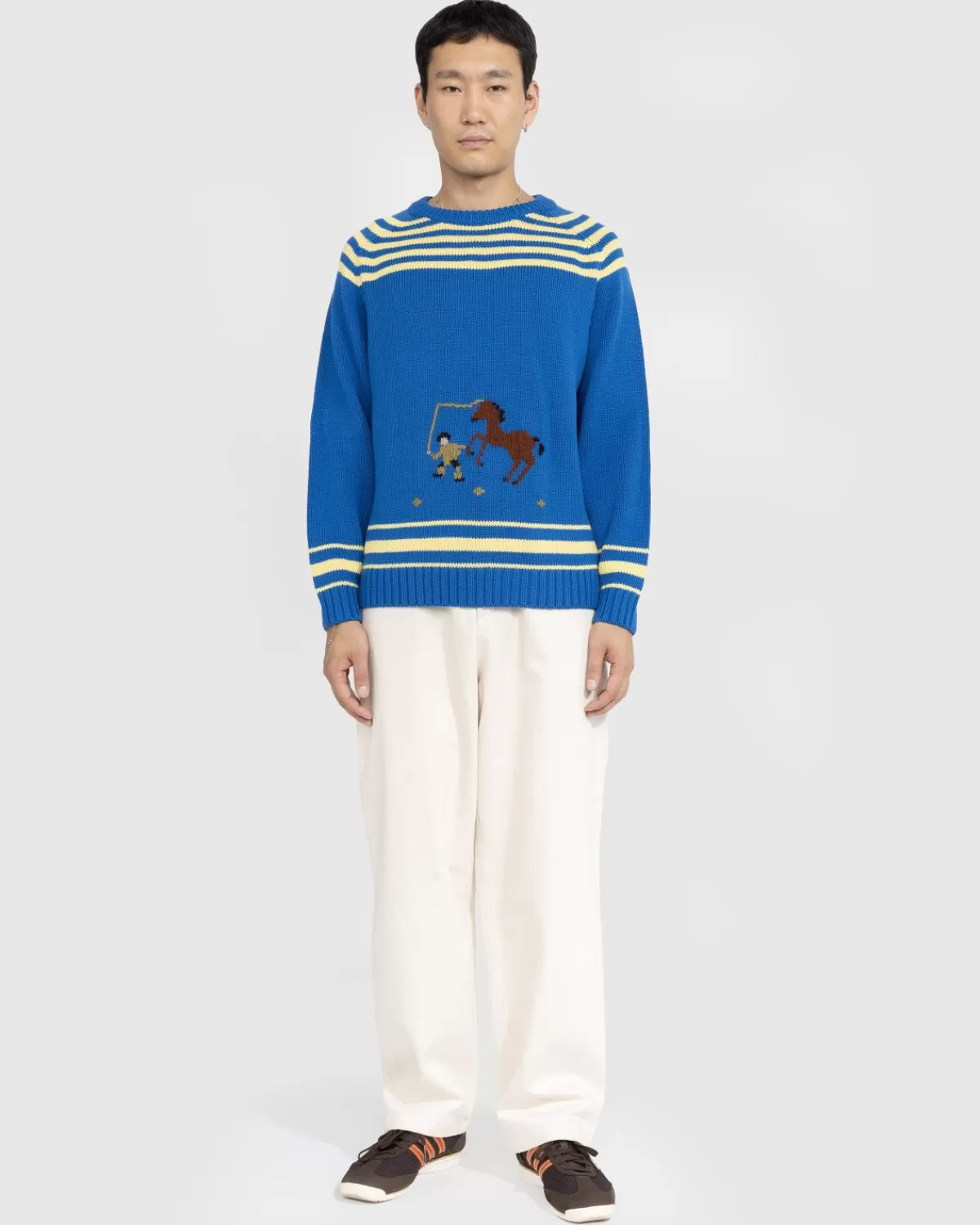 Pony-Lasso-Pullover Blau/Mehrfarbig>Bode Store