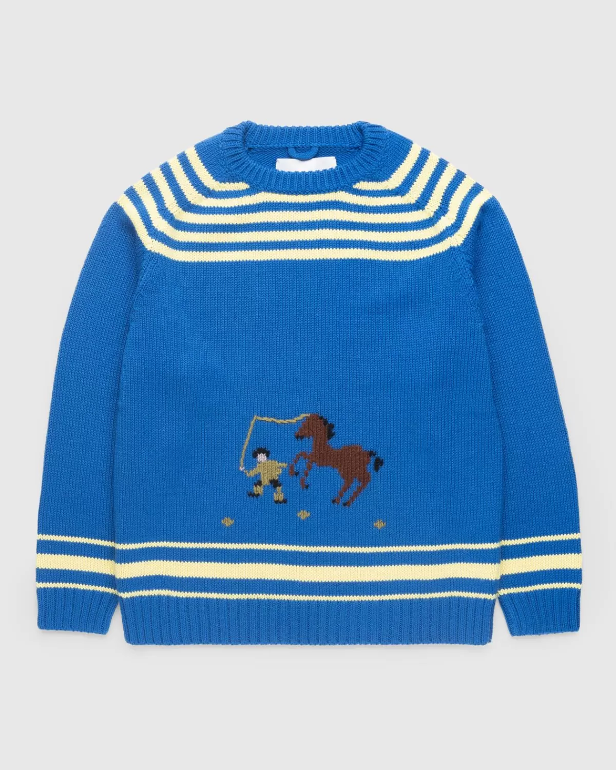 Pony-Lasso-Pullover Blau/Mehrfarbig>Bode Store