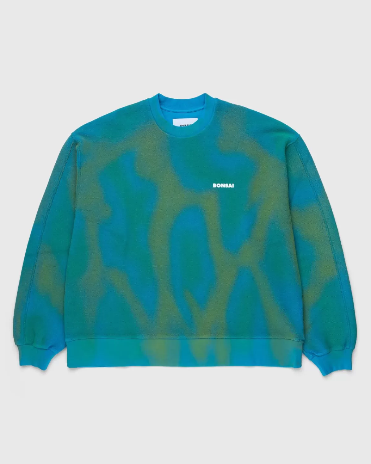 Spray Dyed Rundhals-Sweatshirt Blau>Bonsai Fashion