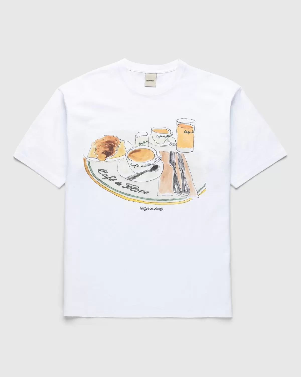 Männer Café de Flore Cafe De Flore X Highsnobiety Kurzarm-T-Shirt Weis