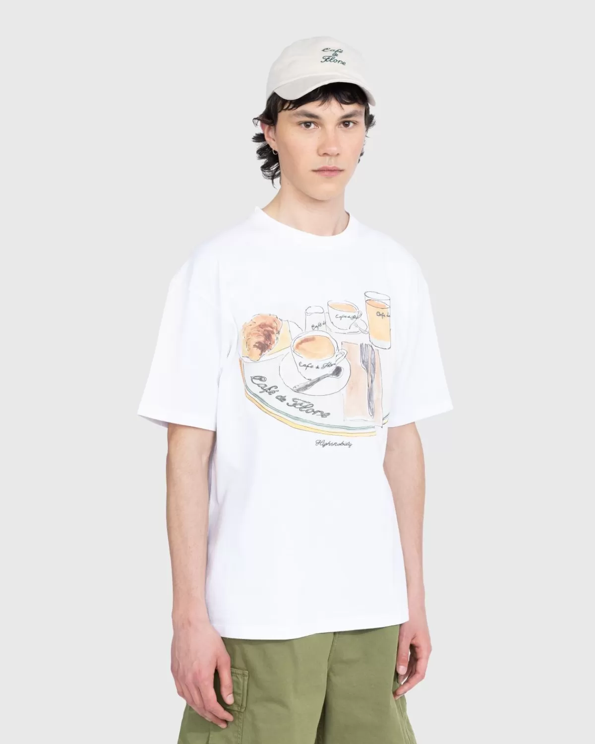 Männer Café de Flore Cafe De Flore X Highsnobiety Kurzarm-T-Shirt Weis