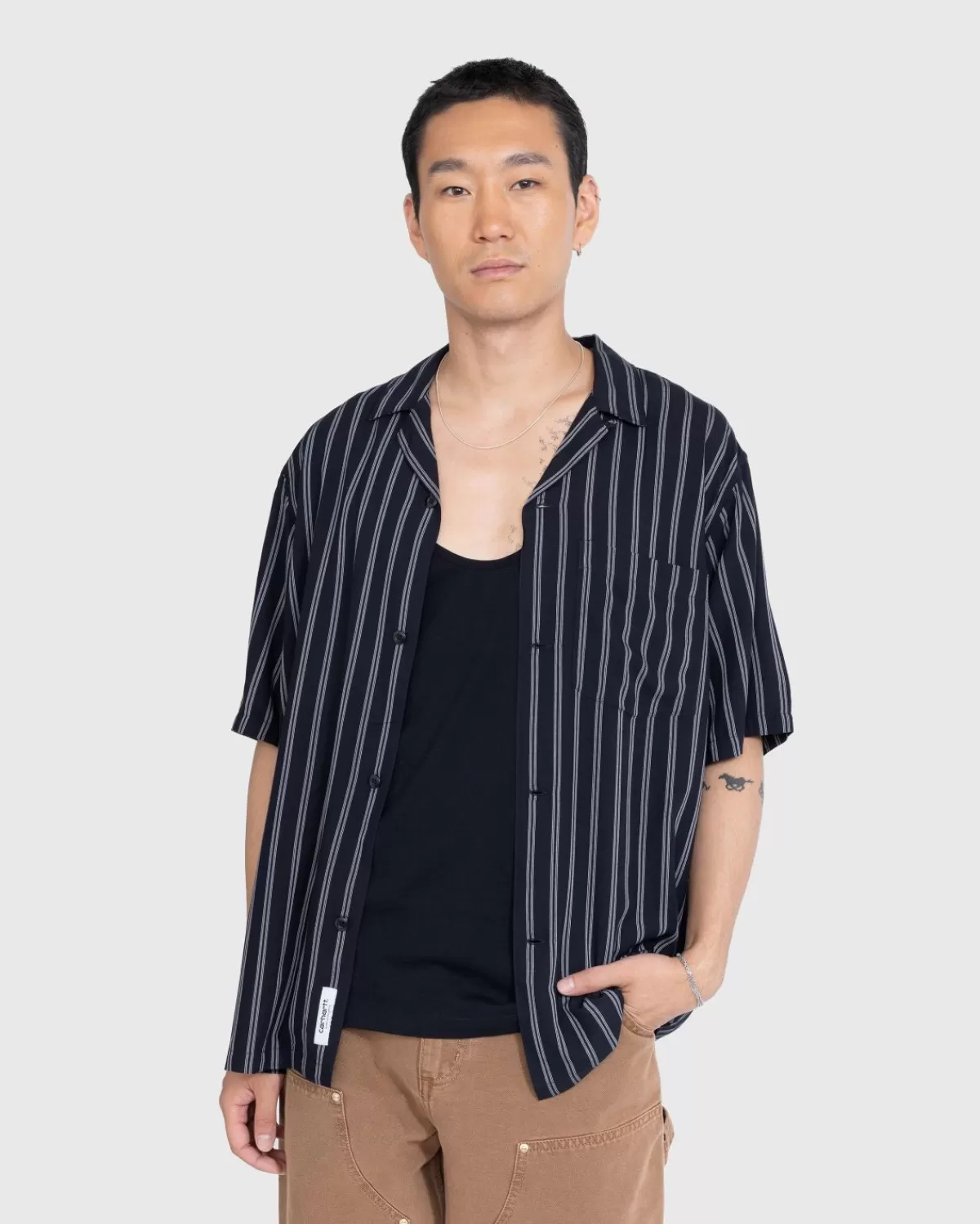 Reyes Stripe Shirt Schwarz>Carhartt WIP Hot