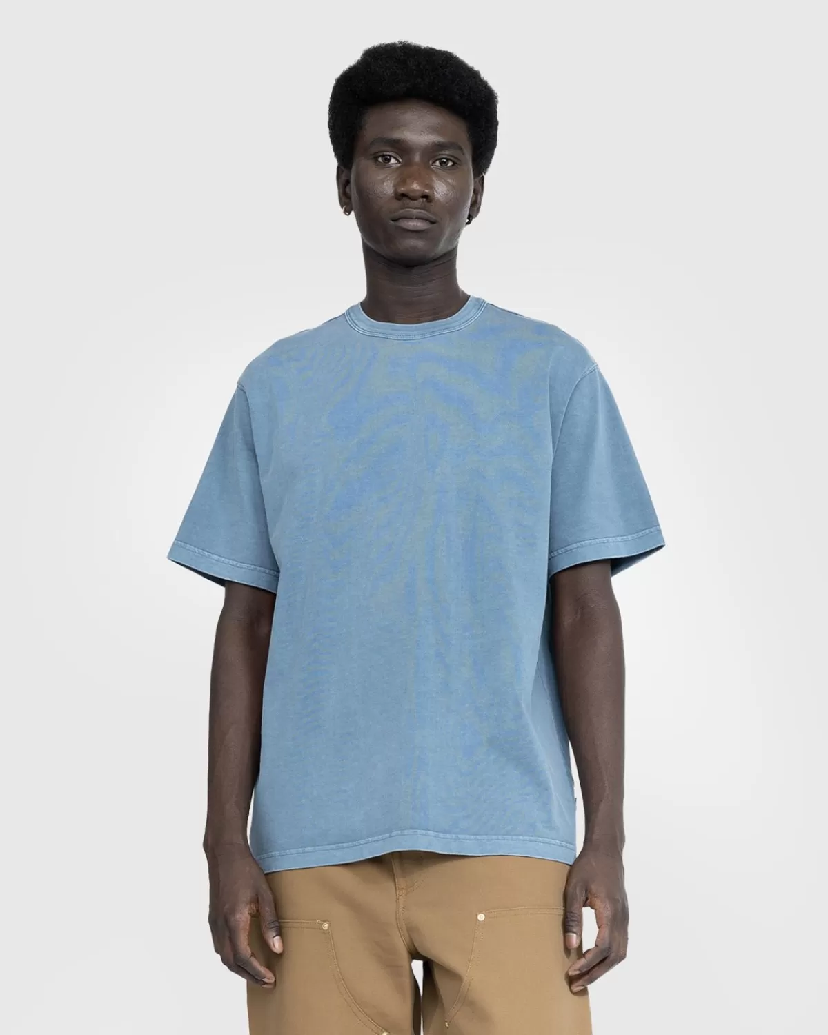 Männer Carhartt WIP S/S Taos T-Shirt Vancouver Blue/Stuckgefarbt