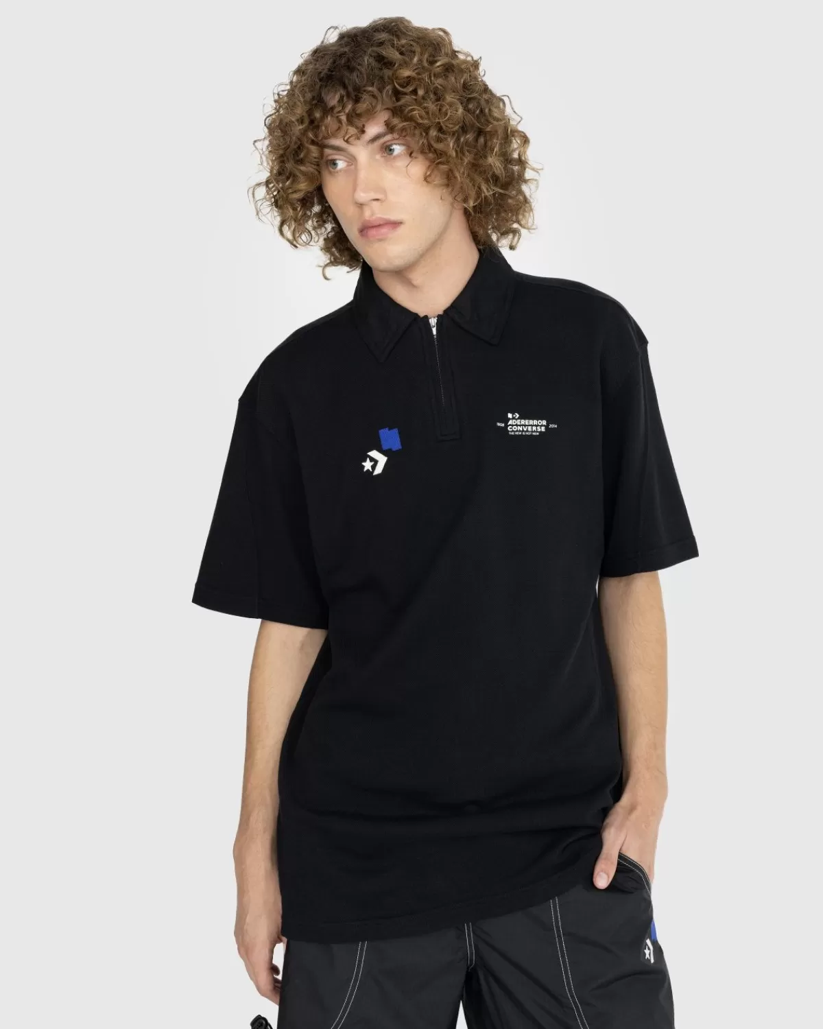 X Ader Error Shapes Polo Schwarz>Converse Discount