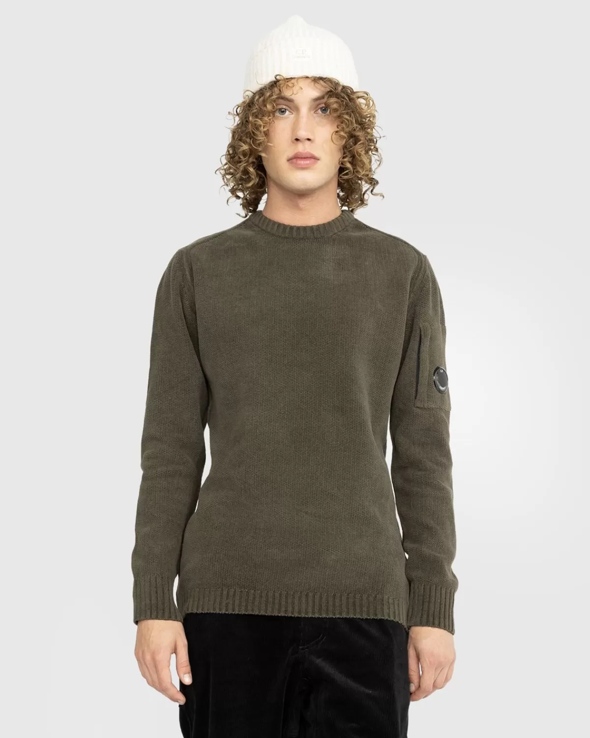 Cp Company Gestrickter Baumwollpullover Olive Night>C.P. Company Flash Sale