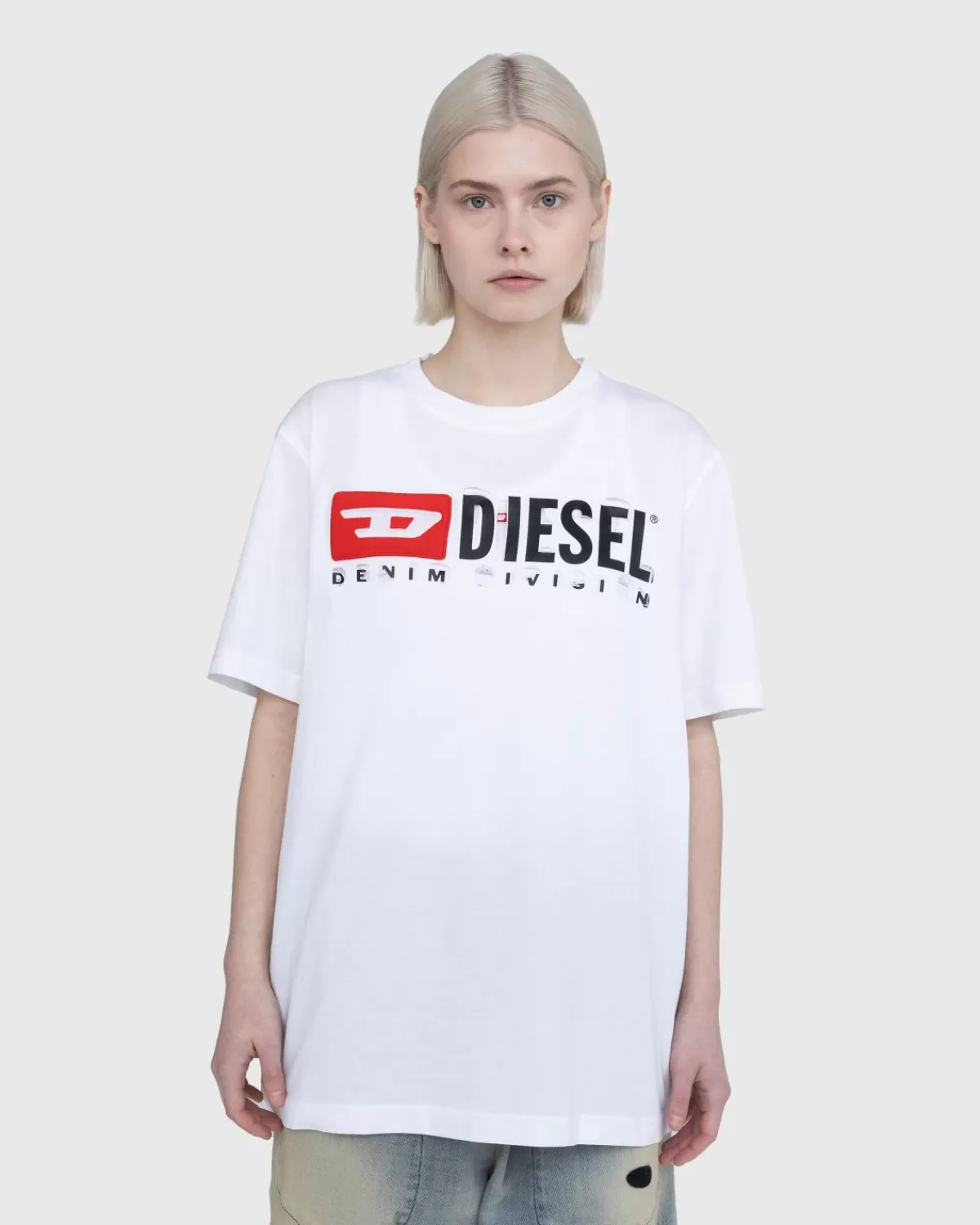 Männer Diesel Denim Division T-Shirt Weis