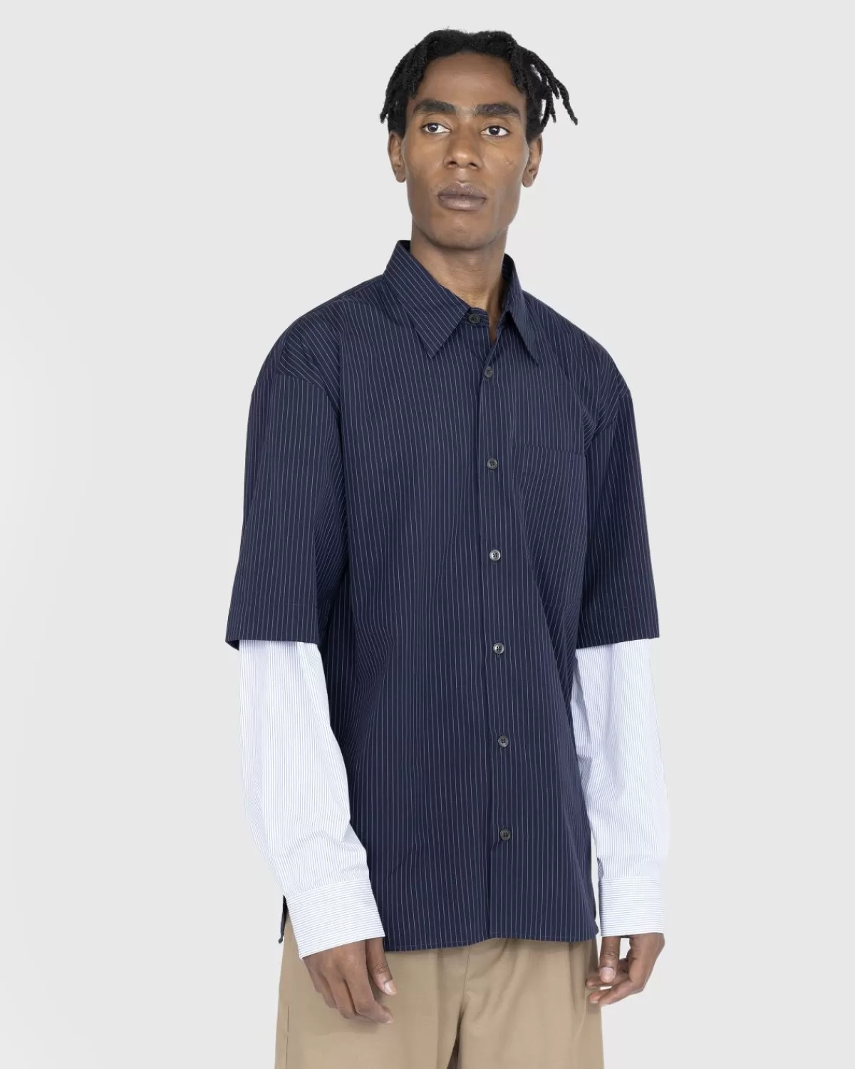 Carle Double Sleeve Shirt Navy>Dries van Noten Outlet