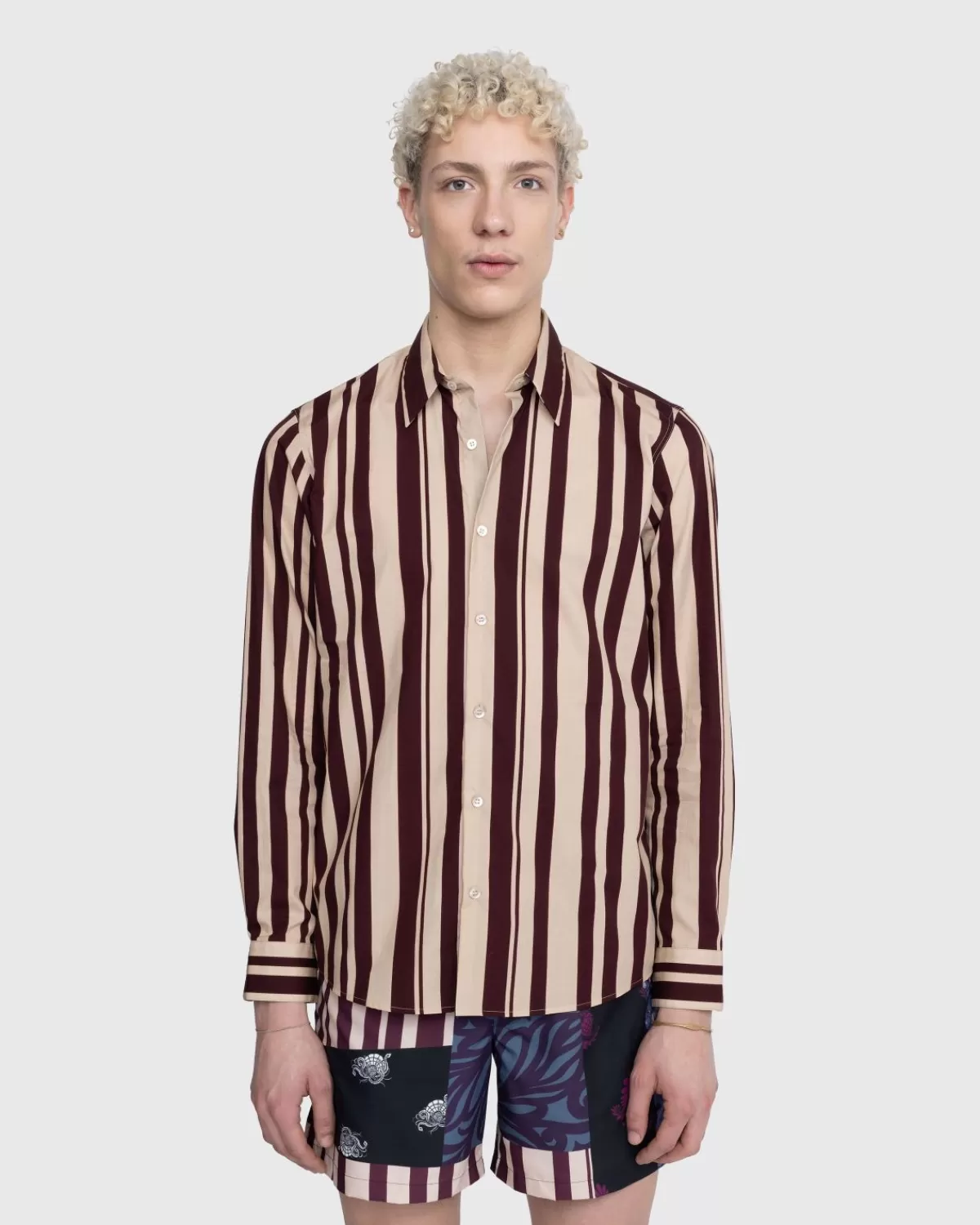 Curle-Hemd Burgund>Dries van Noten Outlet