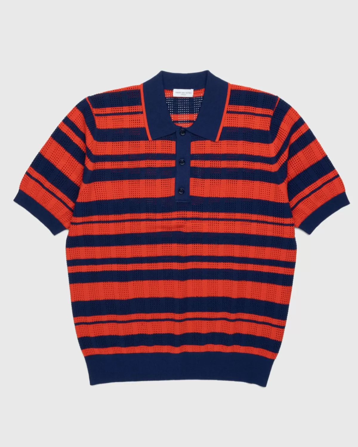 Männer Dries van Noten Gestreiftes Poloshirt Mirko Dunkelblau