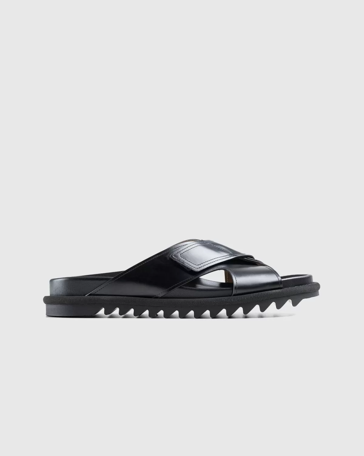 Männer Dries van Noten Leder-Cross-Cross-Sandalen Schwarz