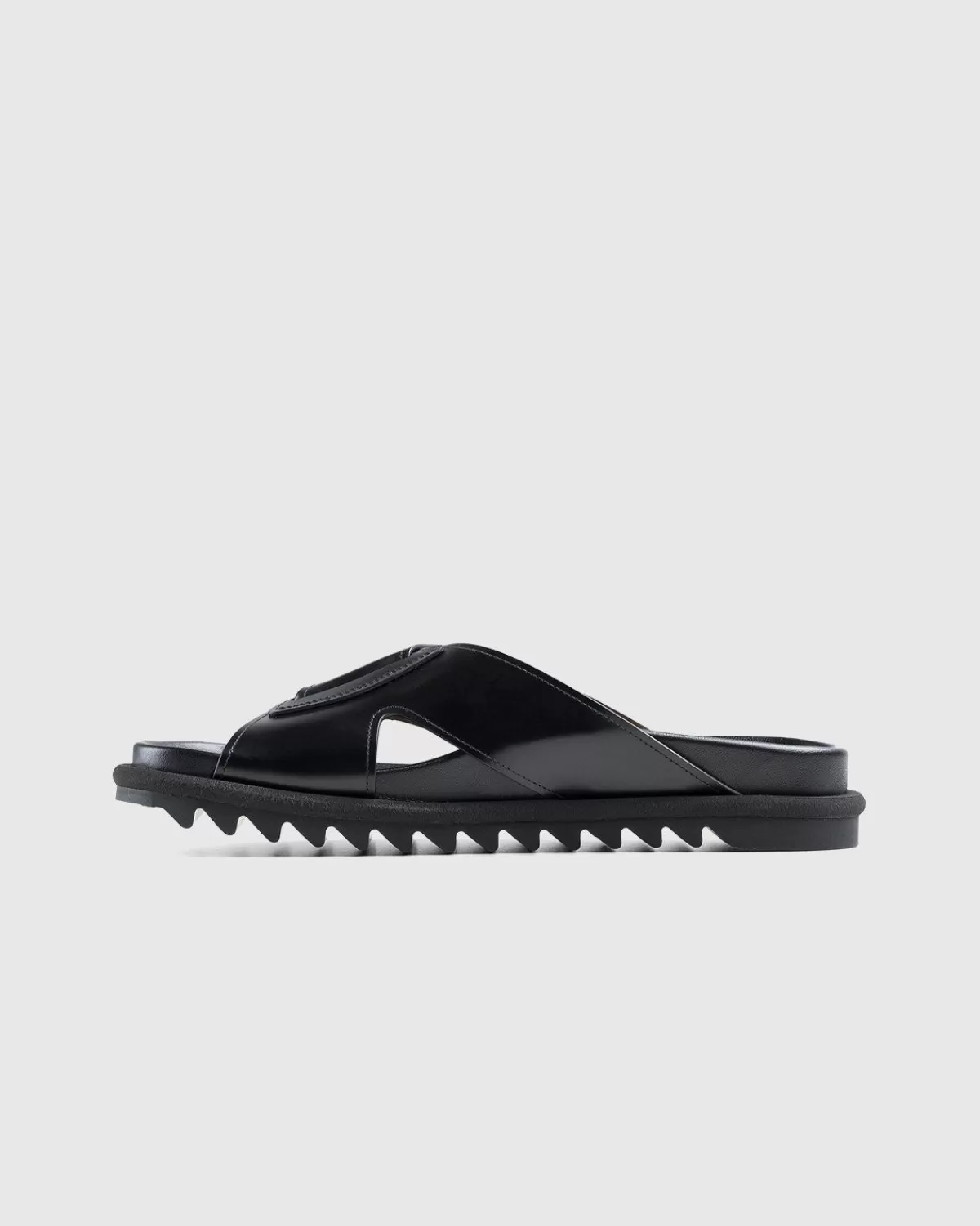 Männer Dries van Noten Leder-Cross-Cross-Sandalen Schwarz