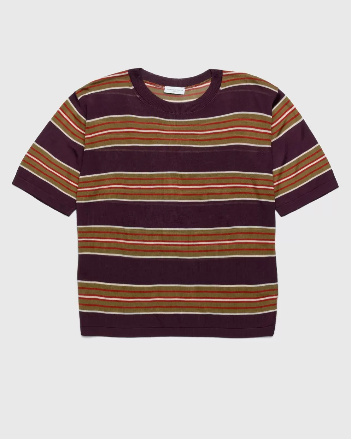 Männer Dries van Noten Mias Strick-T-Shirt Burgund