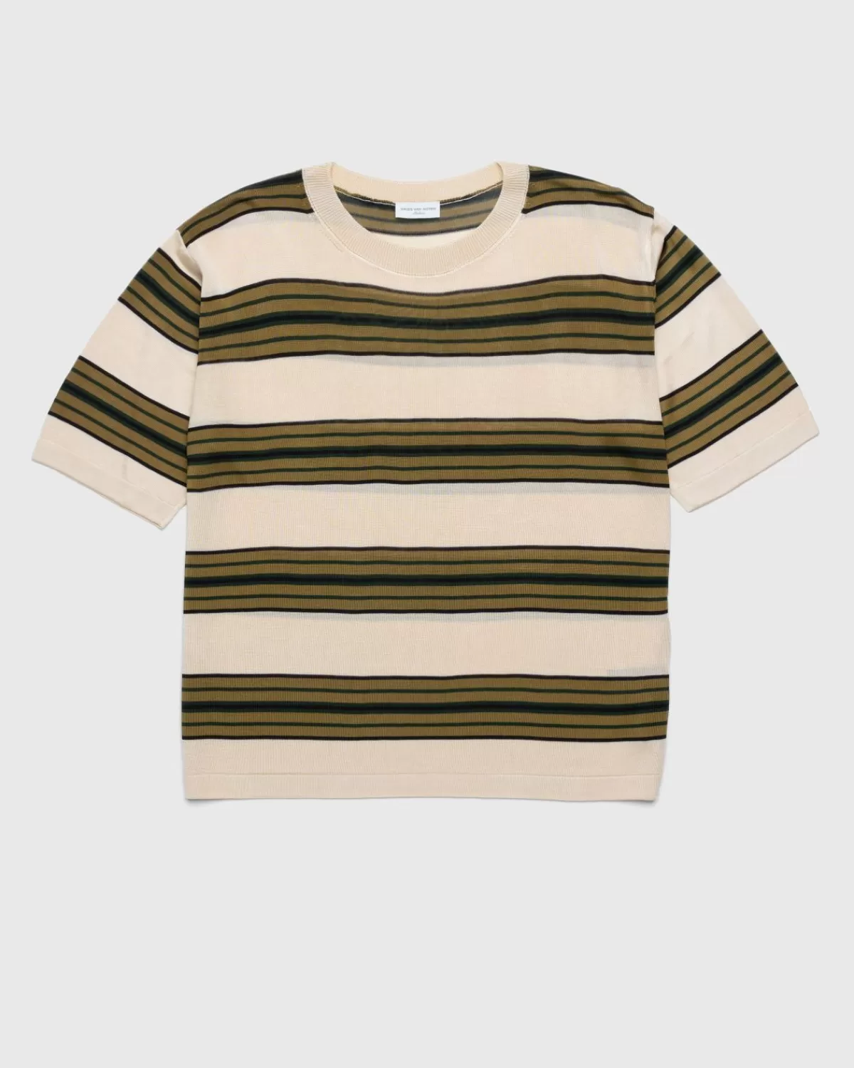 Männer Dries van Noten Mias Strick-T-Shirt Vanille