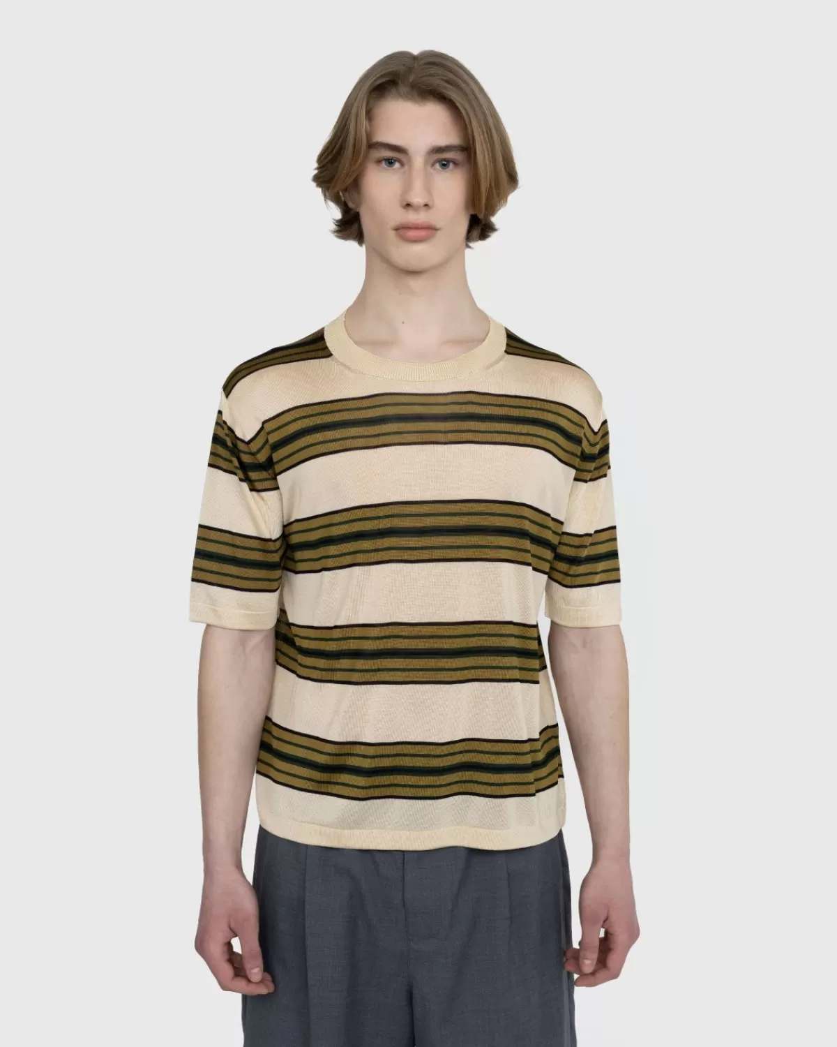 Männer Dries van Noten Mias Strick-T-Shirt Vanille