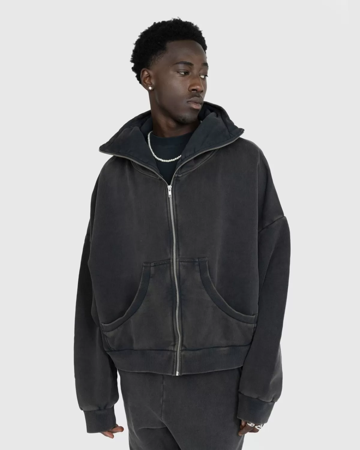 Männer Entire Studios Full Zip (Hoodie) In Verwaschenem Schwarz