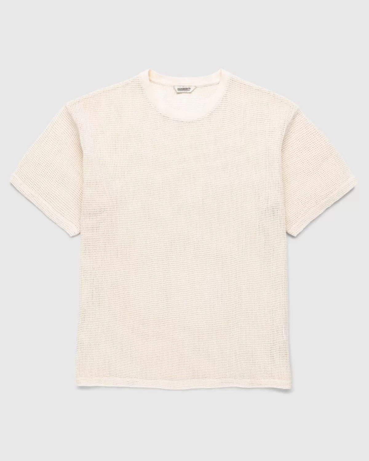 Männer Highsnobiety Baumwoll-Mesh-Strick-T-Shirt Beige