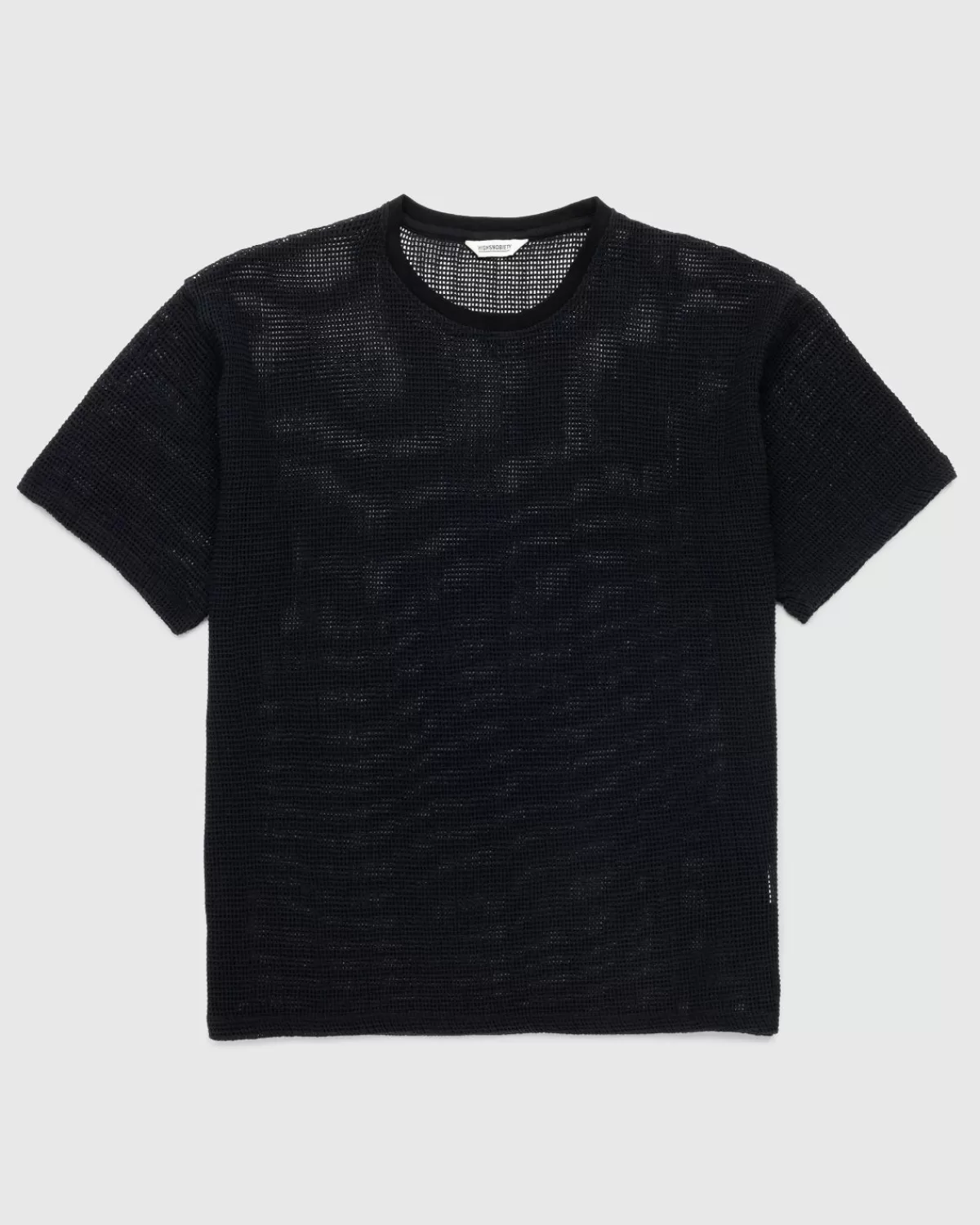 Männer Highsnobiety Baumwoll-Mesh-Strick-T-Shirt Schwarz