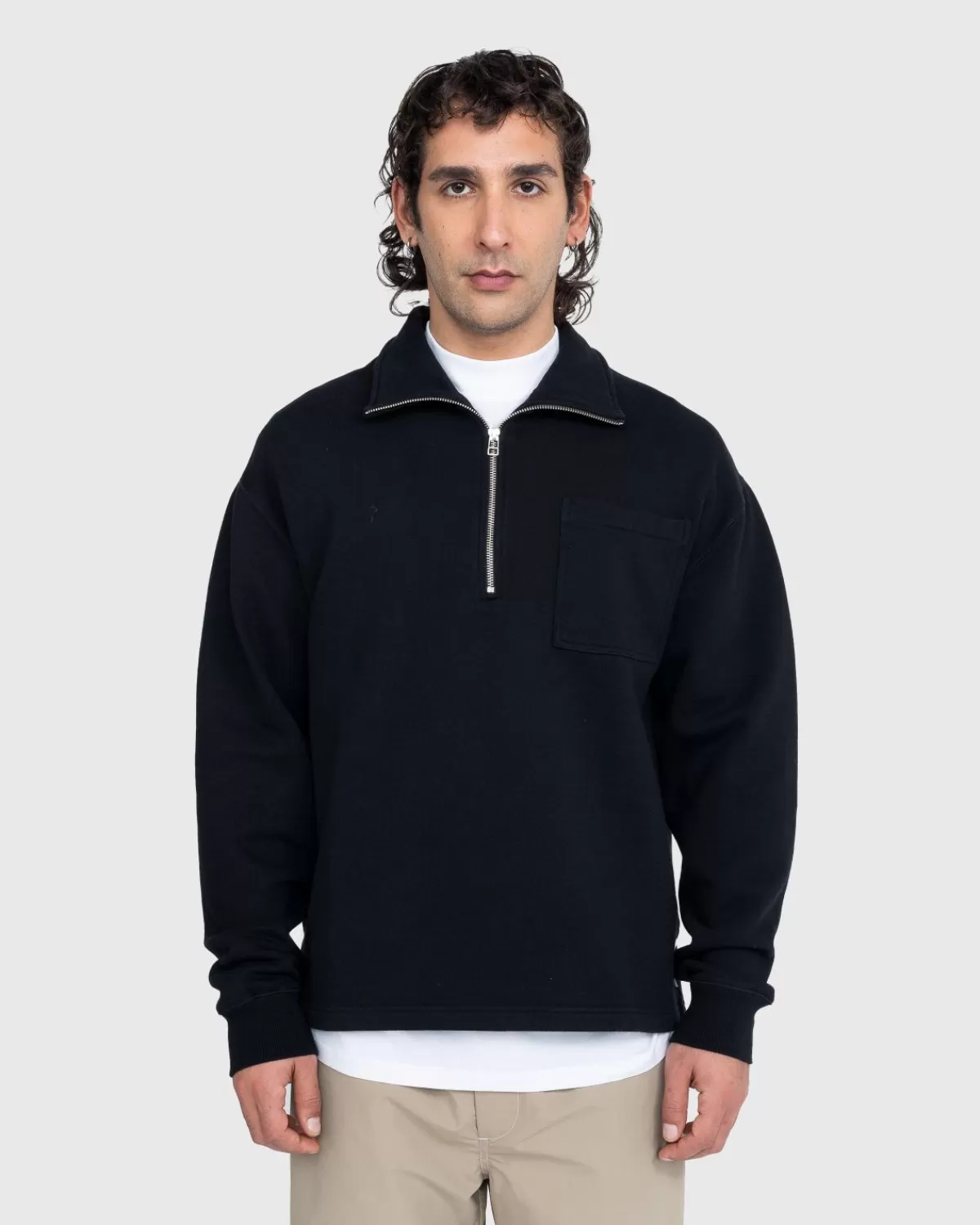 Männer Highsnobiety Fleece Quarter Zip Schwarz