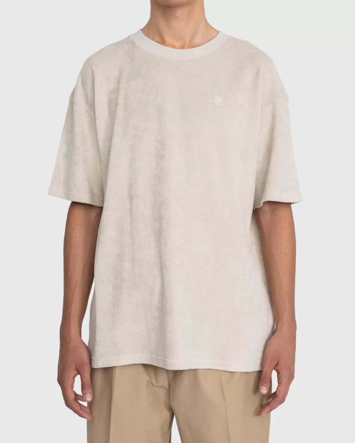 Männer Highsnobiety Hs Logo Reverse Terry T-Shirt Beige