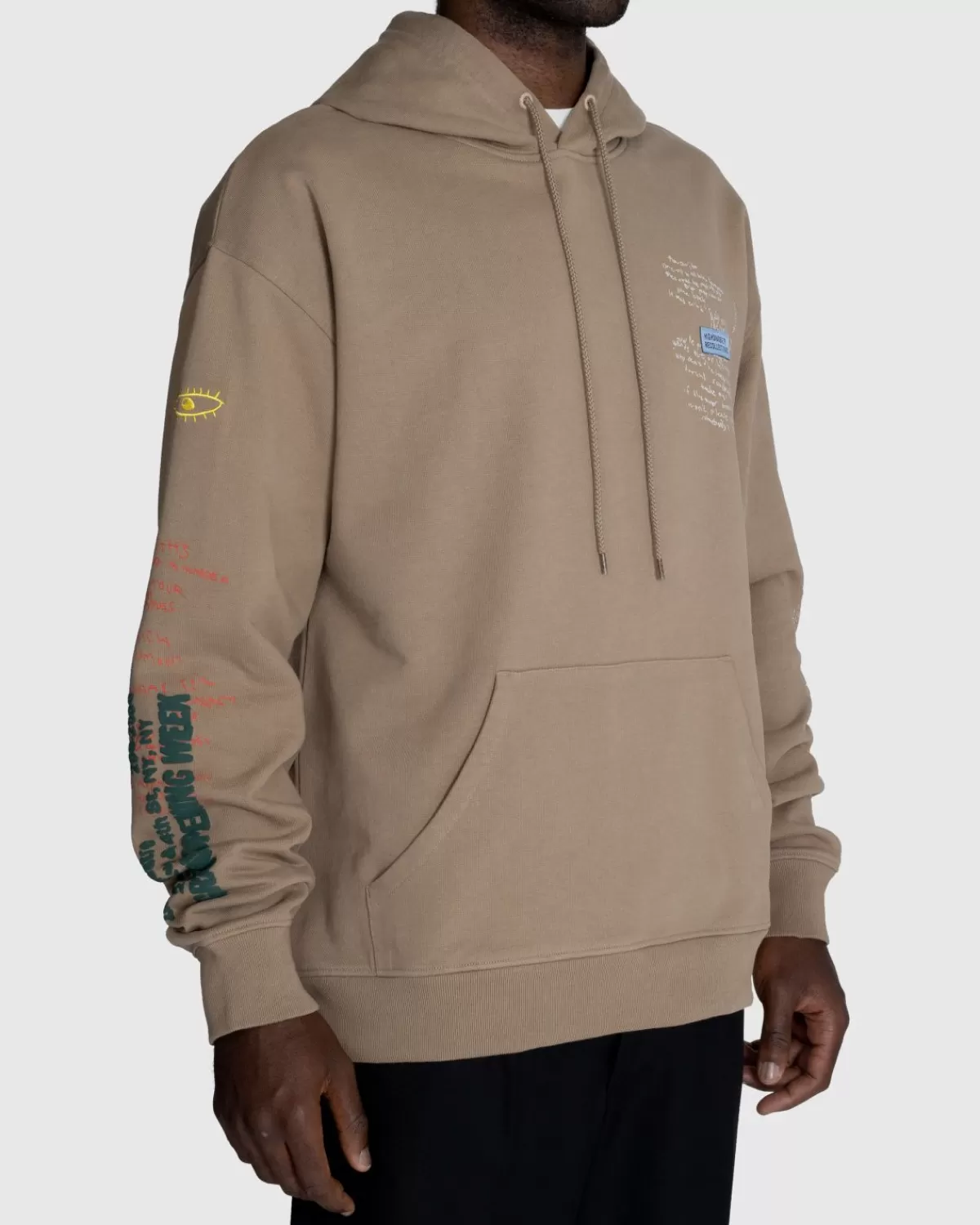 Männer Highsnobiety New York Line Hoodie Dunkelbeige