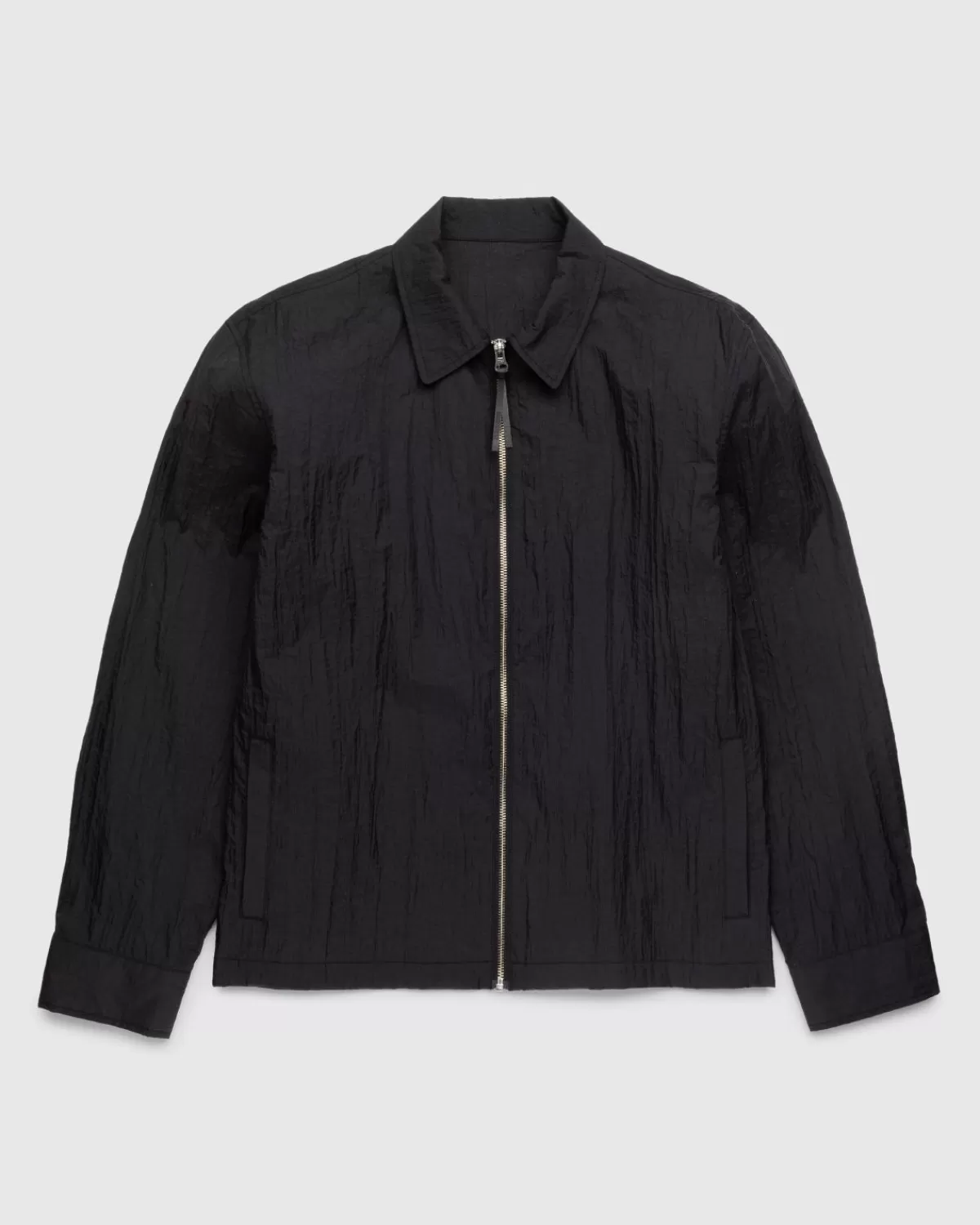 Texture Nylon Zipper Shirt Jacket Schwarz>Highsnobiety Clearance