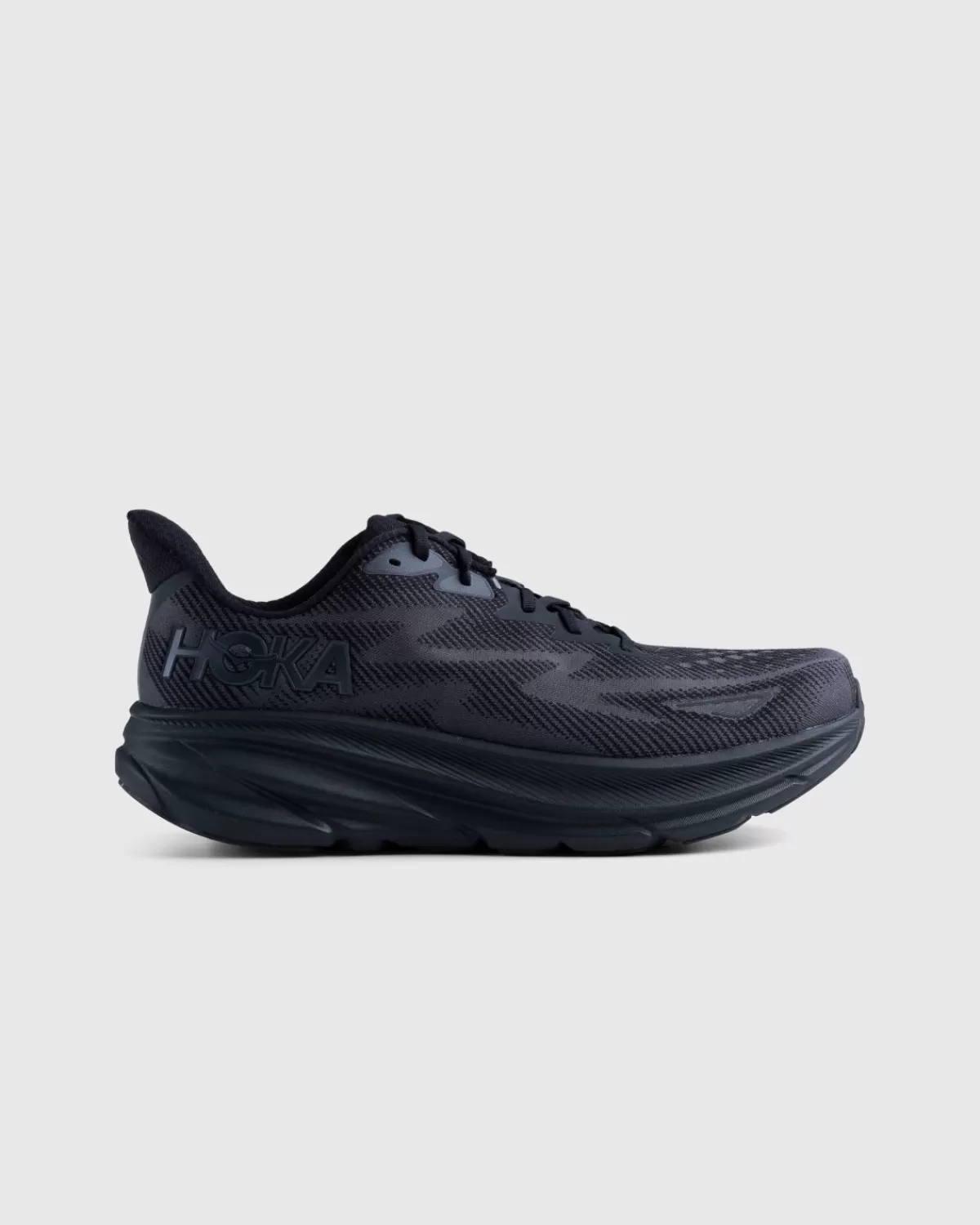 Männer HOKA Clifton 9 Wide Schwarz/Schwarz