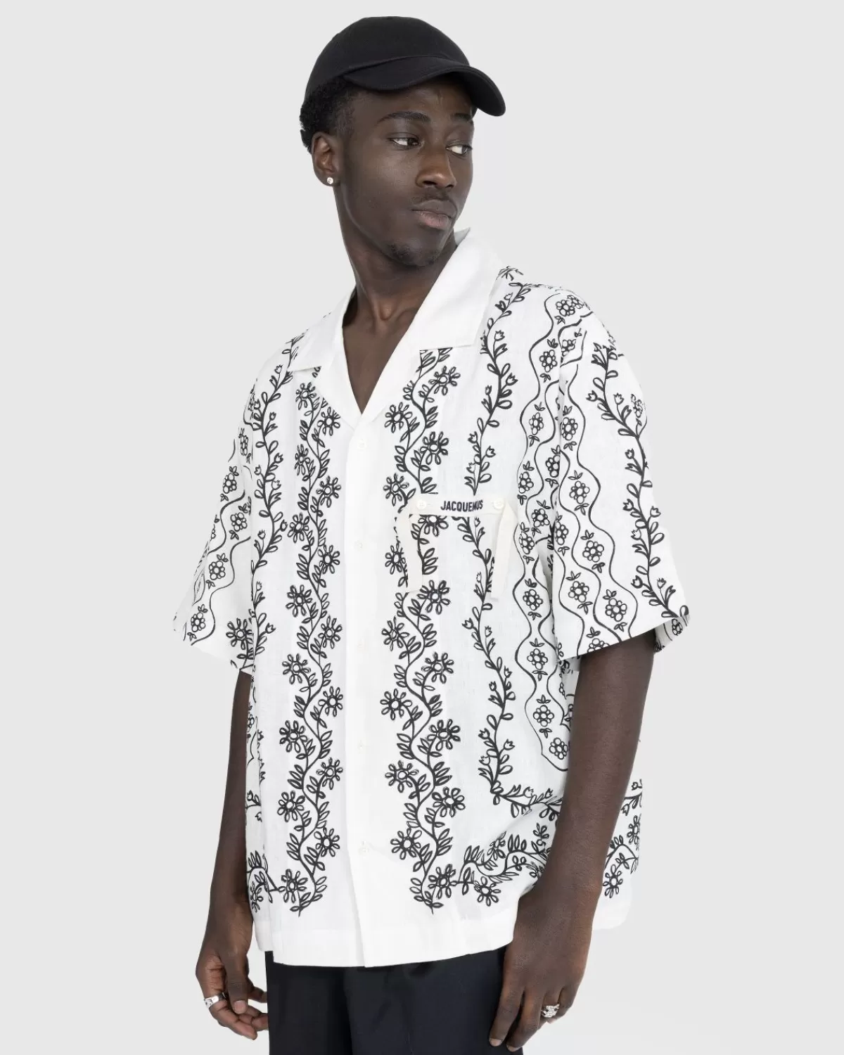 La Chemise Jean Print Schwarze Provencales-Blumen>JACQUEMUS Discount