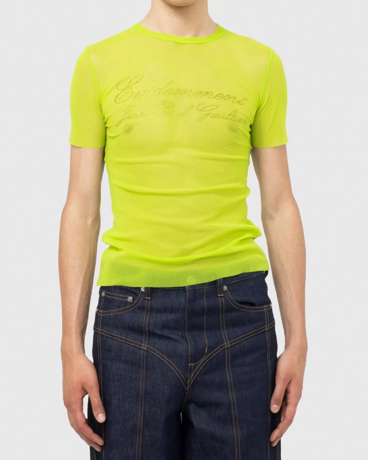 Männer Jean Paul Gaultier Evidemment Tull T-Shirt Limettengrun