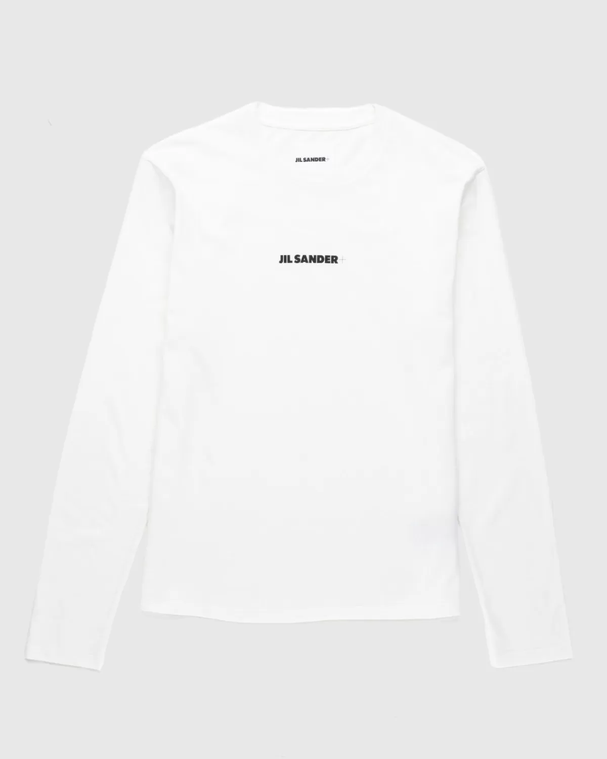 Männer Jil Sander Langarm-Logo-T-Shirt Porzellanweis