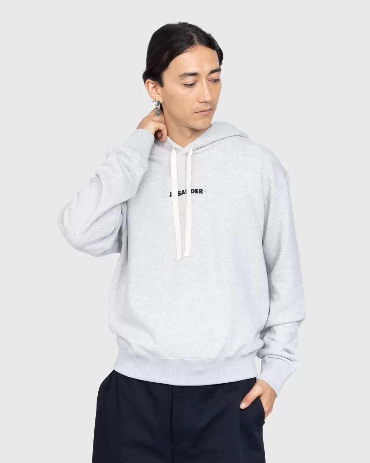 Männer Jil Sander Logo-Hoodie Grau