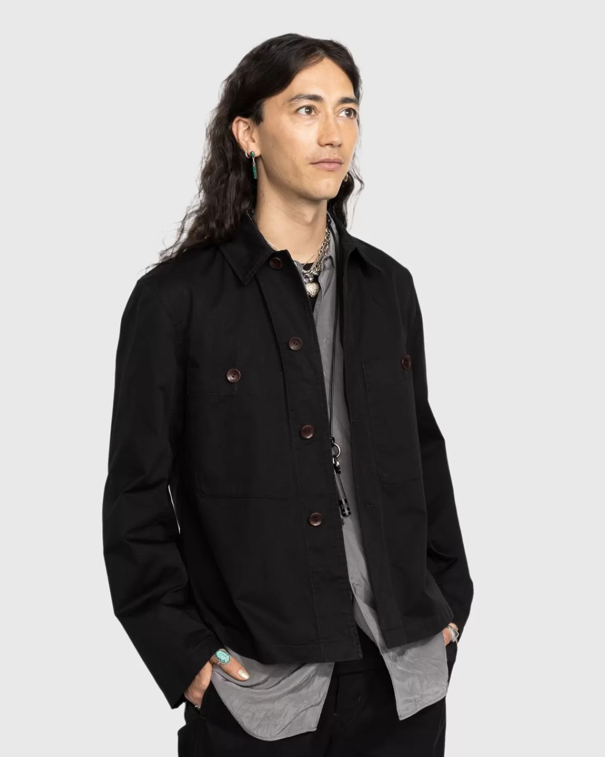 Militar-Overshirt Schwarz>Lemaire Cheap