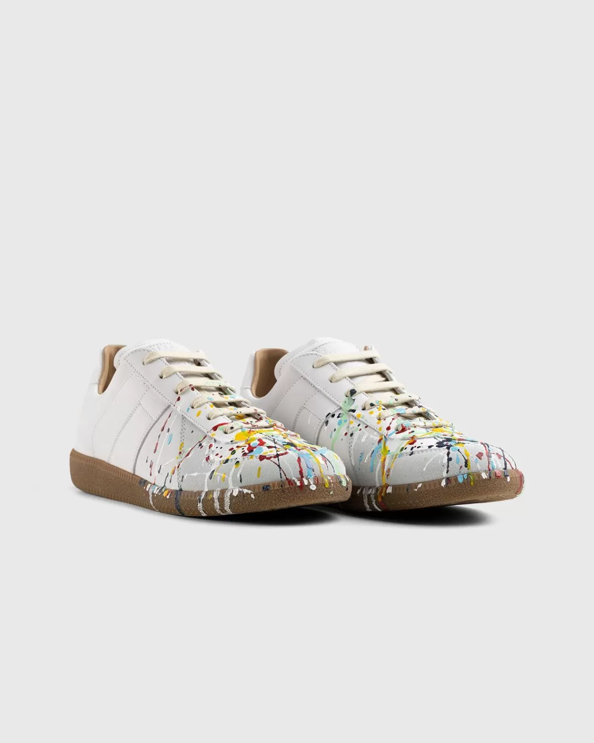 Männer Maison Margiela Replica Paint Drop Sneakers Weis